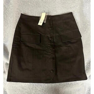 Size M – Alya Black Button Front Skirt | NWT